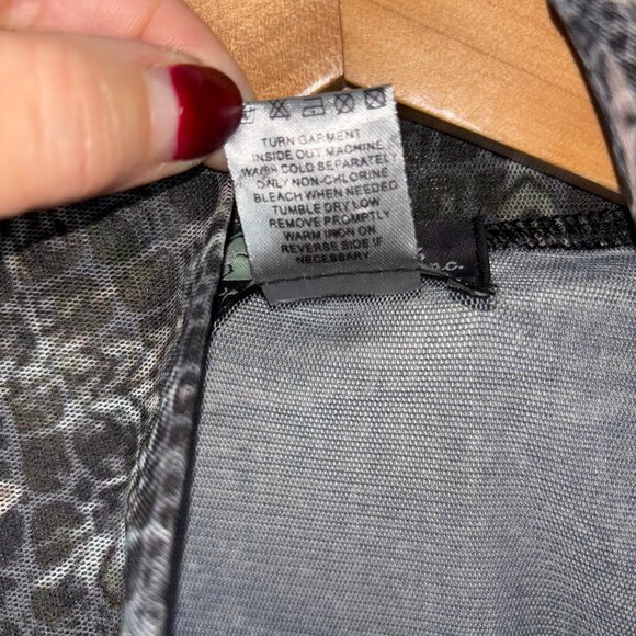 Damee Blue Polyester Mesh Trompe L’oeil Zip-Up Jacket Women’s M Art to Wear - Picture 10 of 12